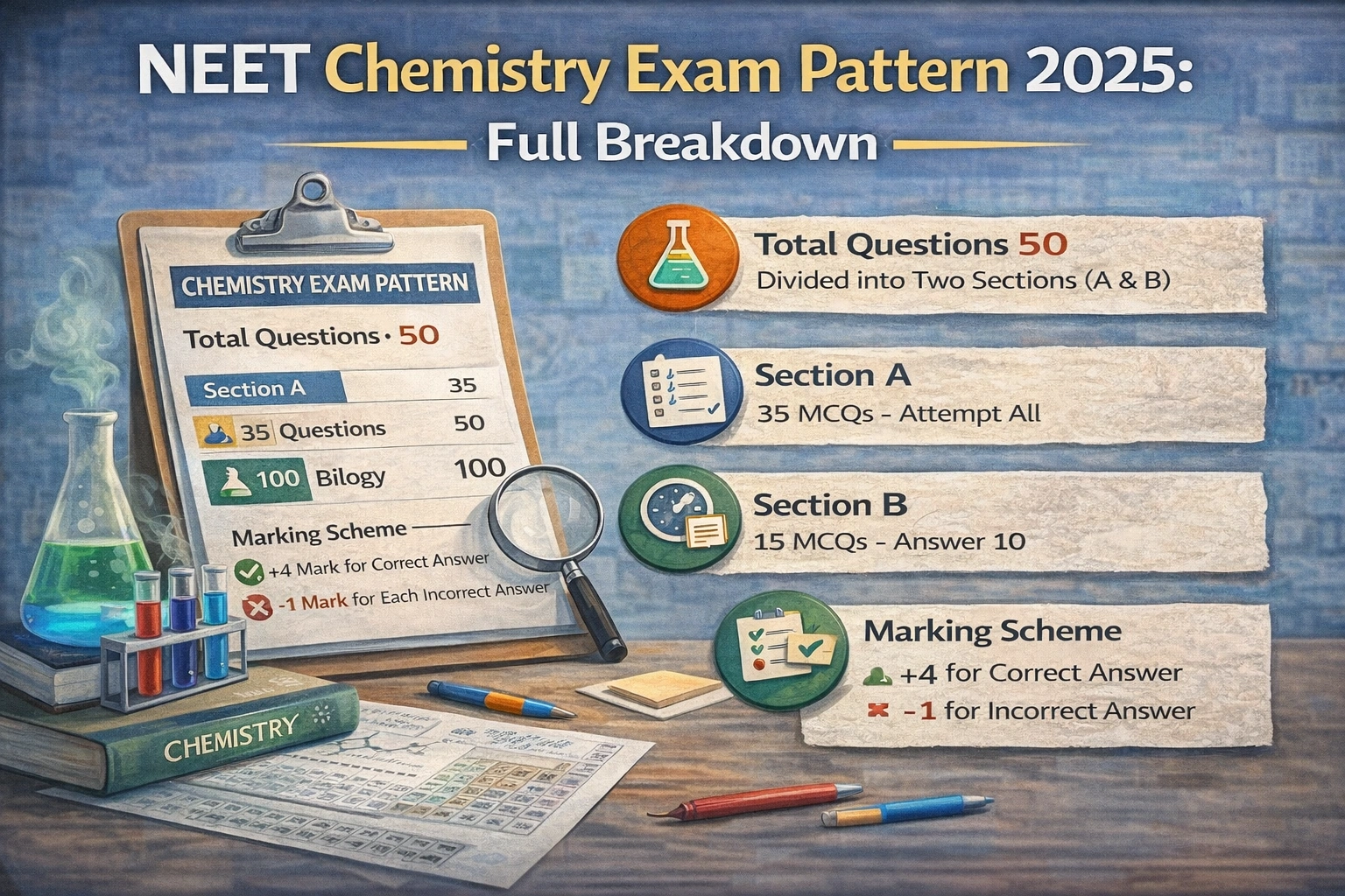 NEET Chemistry Exam Pattern 2025: Full Breakdown
